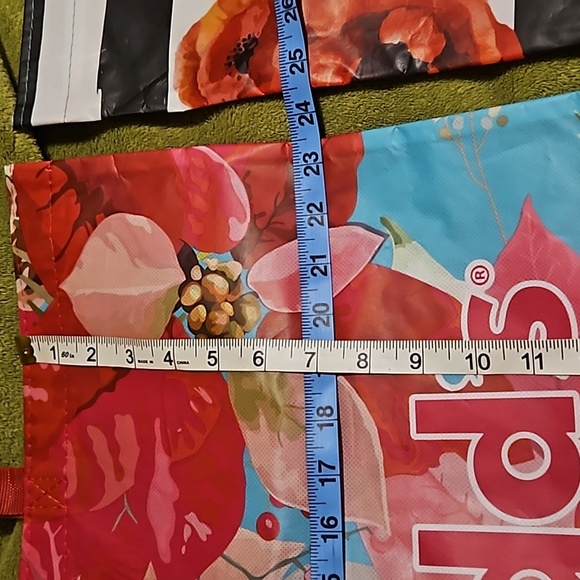 Floral Large Reusable Plastic Cloth Shopping Bags Reseller Groceries Bins REC - Picture 5 of 8